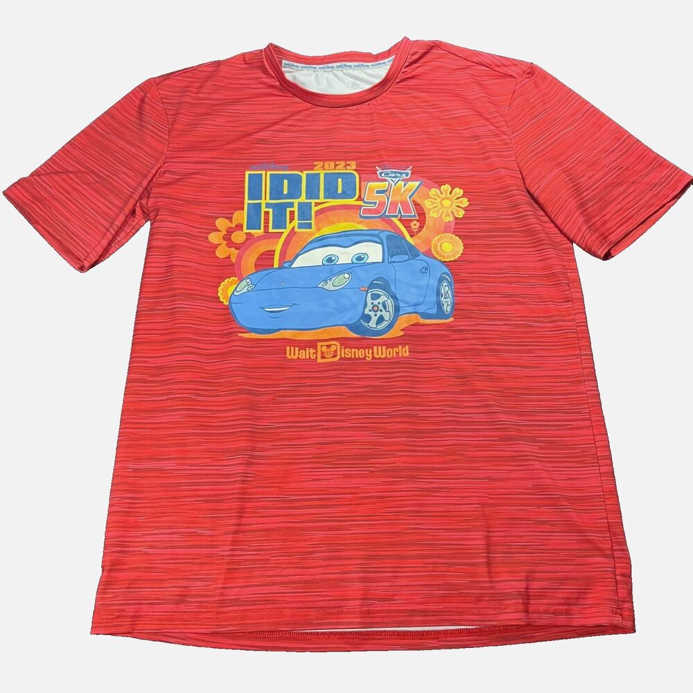 RunDisney 2023 Springtime Surprise 5K Lightning McQueen Sally Shirt Red Small